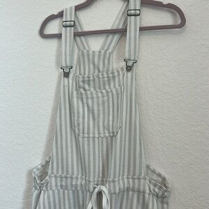 Wallflower Soft Striped Cotton Overalls Size Large